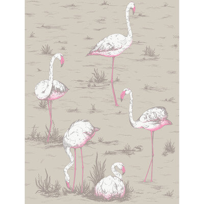 F111/3011L-CS FLAMINGOS WHT/FUCH ON TUP COLE & SON Fabrics Drapery Upholstery
