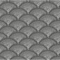 F111/8031-CS FEATHER FAN WOVEN WHT ON BLK COLE & SON UPHOLSTERY