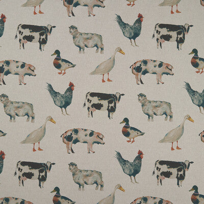 F1169/01-CAC ON THE FARM LINEN CLARKE AND CLARKE Fabrics Drapery Upholstery
