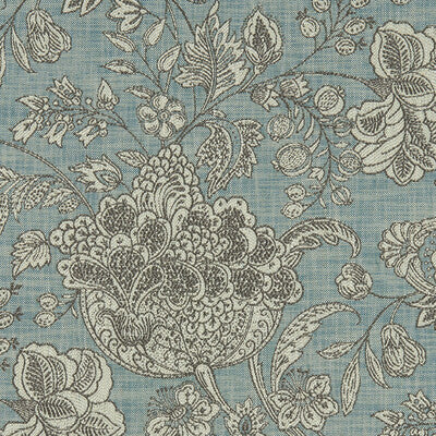 F1181/09-CAC WOODSFORD TEAL CLARKE AND CLARKE Fabrics Drapery Upholstery