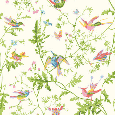 F125/1003-CS HUMMINGBIRDS SILK PEARL COLE & SON Fabrics Drapery Upholstery