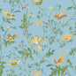 F125/3011-CS HUMMINGBIRDS COTTON PRINT YELLOW/BLUE COLE & SON Fabrics Drapery Upholstery