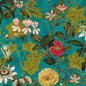 F1304/02-CAC PASSIFLORA KINGFISHER CLARKE AND CLARKE Fabrics Drapery Upholstery