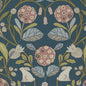 F1314/06-CAC FORESTER TEAL/BLUSH CLARKE AND CLARKE Fabrics Drapery Upholstery