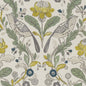 F1316/02-CAC ORCHARD BIRDS BIRDS FOREST/CHARTREUSE CLARKE AND CLARKE Fabrics Drapery Upholstery