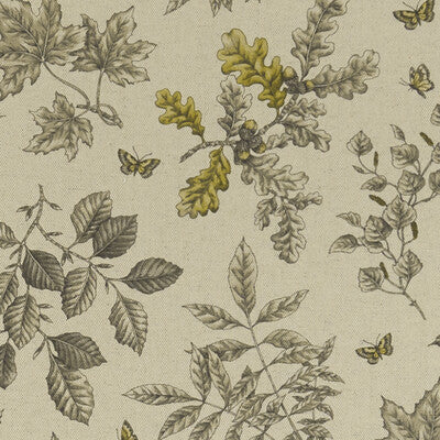 F1329/02-CAC HORTUS CHARCOAL/OCHRE CLARKE AND CLARKE Fabrics Drapery Upholstery