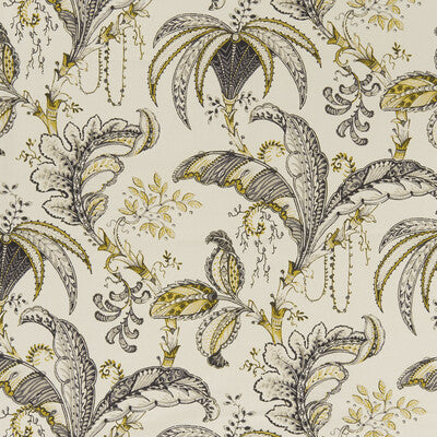 F1330/01-CAC OPHELIA CHARCOAL/OCHRE CLARKE AND CLARKE Fabrics Drapery Upholstery