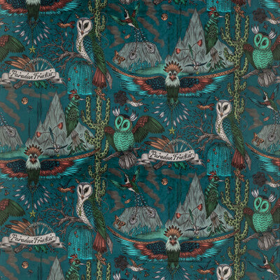 F1476/01-CAC FRONTIER VELVET TEAL CLARKE AND CLARKE Fabrics Drapery Upholstery
