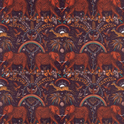 F1481/03-CAC ZAMBEZI VELVET WINE CLARKE AND CLARKE Fabrics Drapery Upholstery