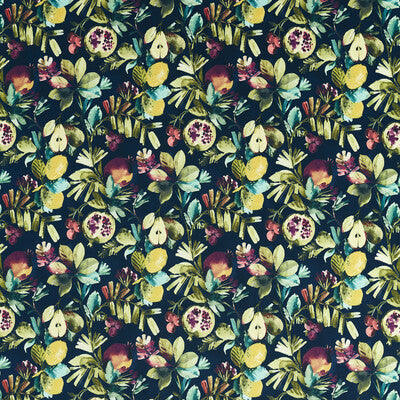 F1515/01-CAC FRUTA MIDNIGHT VELVET CLARKE AND CLARKE Fabrics Drapery Upholstery