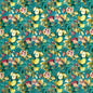 F1515/04-CAC FRUTA TEAL VELVET CLARKE AND CLARKE Fabrics Drapery Upholstery