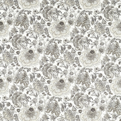 F1542/01-CAC LUCIENNE CHARCOAL/LINEN CLARKE AND CLARKE Fabrics Drapery Upholstery