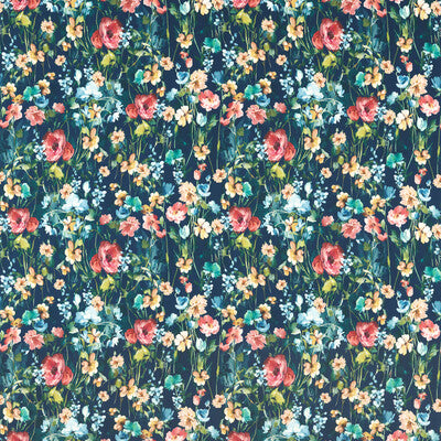 F1575/02-CAC WILD MEADOW MIDNIGHT VELVET CLARKE AND CLARKE Fabrics Drapery Upholstery