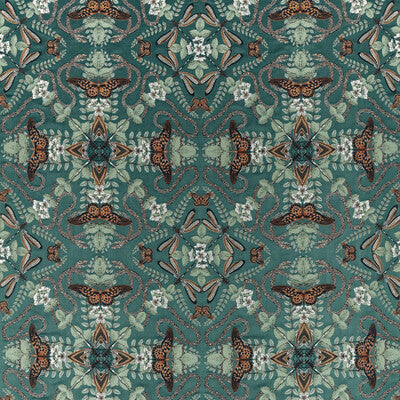 F1581/04-CAC EMERALD FOREST TEAL JACQUARD CLARKE AND CLARKE DRAPERY