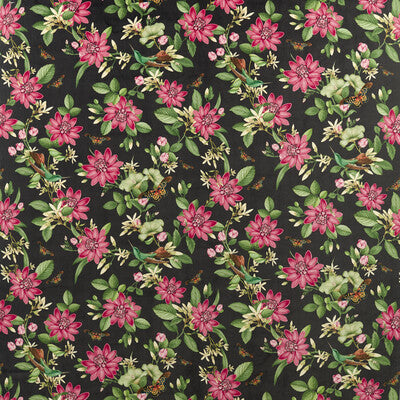F1588/02-CAC PINK LOTUS NOIR VELVET CLARKE AND CLARKE Fabrics Drapery Upholstery
