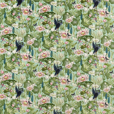 F1591/03-CAC WATERLILY MINERAL VELVET CLARKE AND CLARKE Fabrics Drapery Upholstery