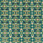 F1592/02-CAC WONDERLUST TEA STORY TEAL VELVET CLARKE AND CLARKE Fabrics Drapery Upholstery