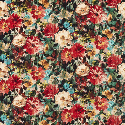 F1610/05-CAC TAHITI ROUGE VELVET CLARKE AND CLARKE Fabrics Drapery Upholstery