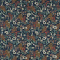 F1648/03-CAC HAZELBURY LINEN MIDNIGHT/SPICE CLARKE AND CLARKE Fabrics Drapery Upholstery