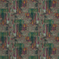 F1649/01-CAC HILLCREST VELVET FOREST/RASPBERRY CLARKE AND CLARKE UPHOLSTERY