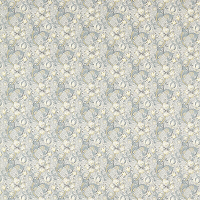 F1677/02-CAC GOLDEN LILY SLATE/DOVE CLARKE AND CLARKE Fabrics Drapery Upholstery