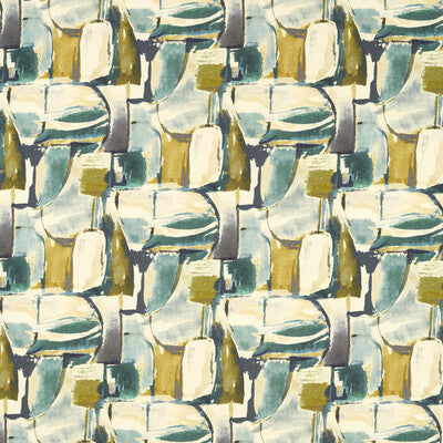 F1694/05-CAC FIGURA TEAL/MINERAL CLARKE AND CLARKE Fabrics Drapery Upholstery