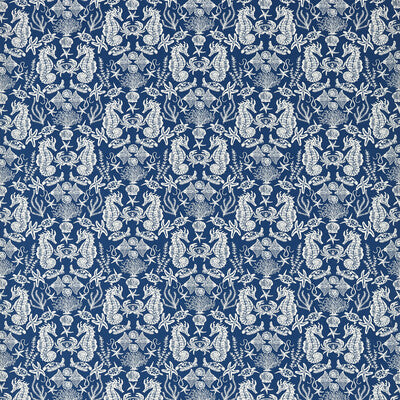 F1725/03-CAC AQUARIUM NAVY CLARKE AND CLARKE Fabrics Drapery Upholstery