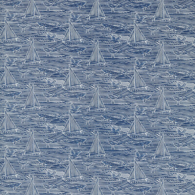 F1726/03-CAC FIN NAVY CLARKE AND CLARKE Fabrics Drapery Upholstery