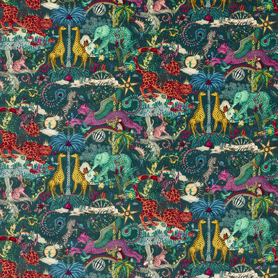 F1757/01-CAC PARADISE LOST VELVET TEAL CLARKE AND CLARKE UPHOLSTERY