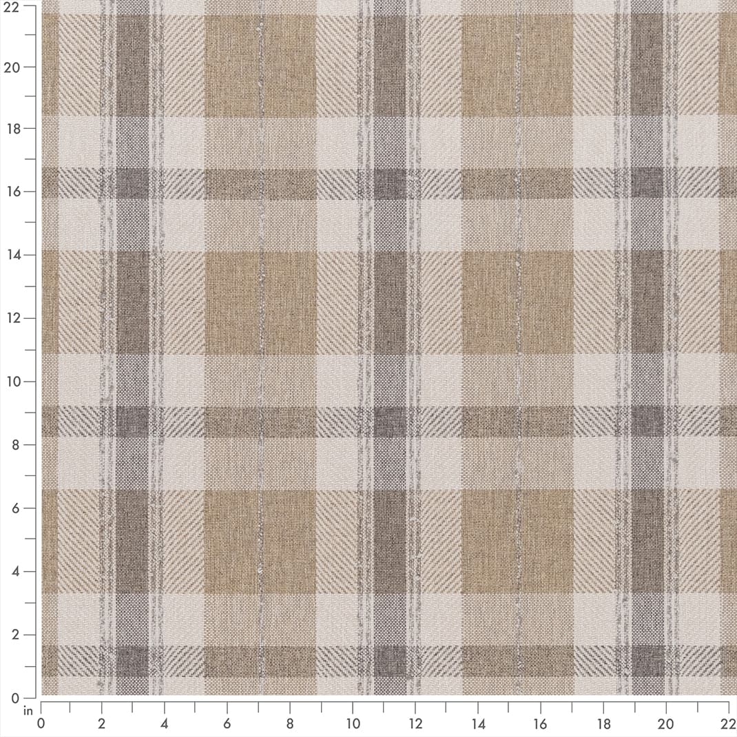 F200-118 Plaid nan Beige & Taupe Performance Colors