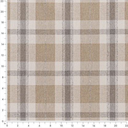 F200-118 Plaid nan Beige & Taupe Performance Colors