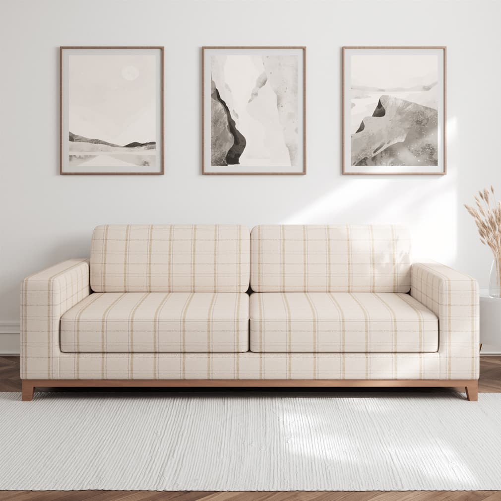 F300-130 Plaid nan Beige & Taupe Performance Colors