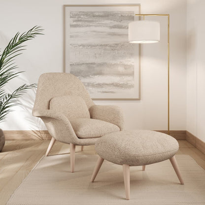 F300-167 Abstract & Geometric,Leaves nan Beige & Taupe Performance Colors