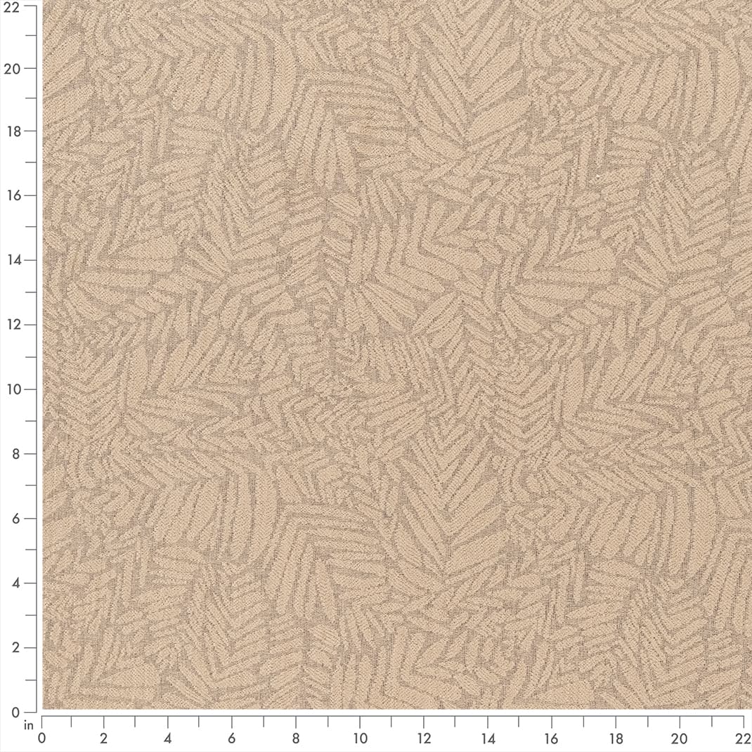 F300-167 Abstract & Geometric,Leaves nan Beige & Taupe Performance Colors