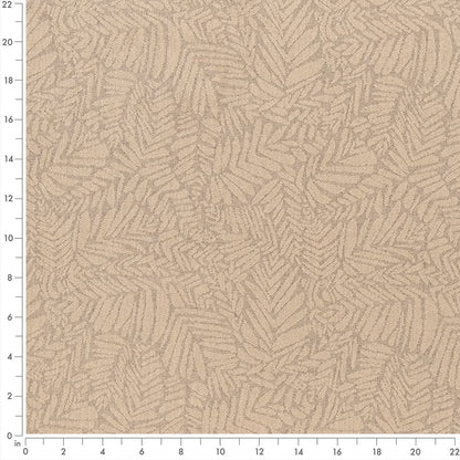 F300-167 Abstract & Geometric,Leaves nan Beige & Taupe Performance Colors