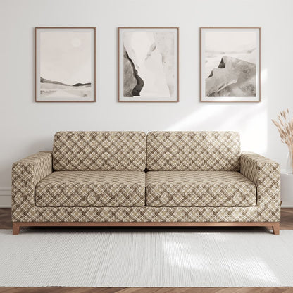 F300-169 Abstract & Geometric,Plaid & Check nan Beige & Taupe,Brown Performance Colors