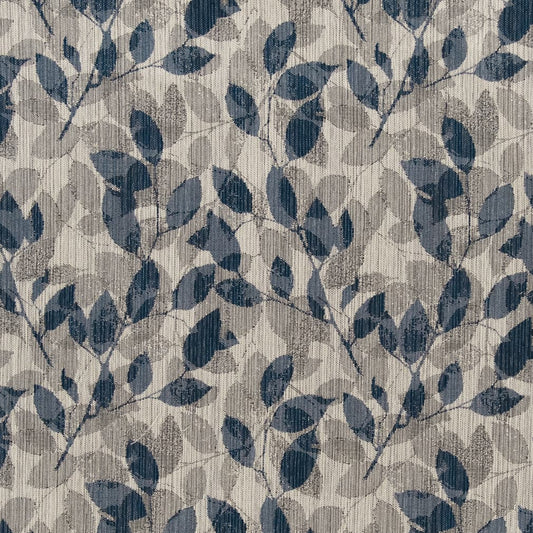 F300-181 Abstract & Geometric,Leaves Blue Charlotte Fabrics Woven Patterns
