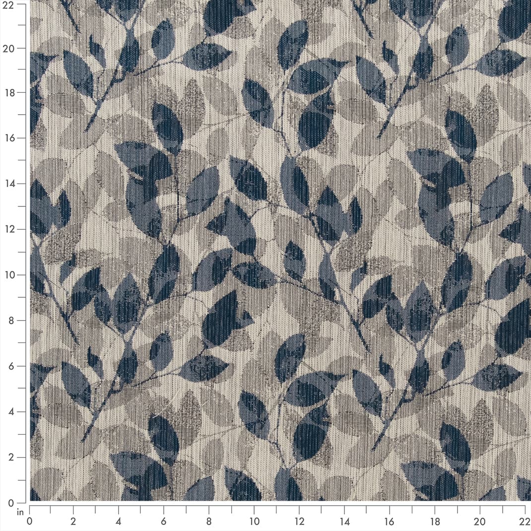 F300-181 Abstract & Geometric,Leaves nan Blue Performance Colors
