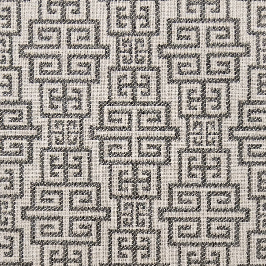 F300-186 Abstract & Geometric,Greek Key Grey & Silver Charlotte Fabrics Woven Patterns