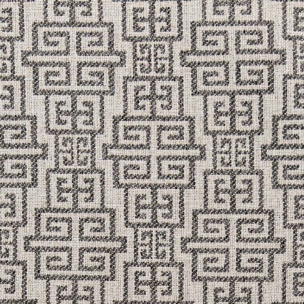 F300-186 Abstract & Geometric,Greek Key nan Grey & Silver Performance Colors