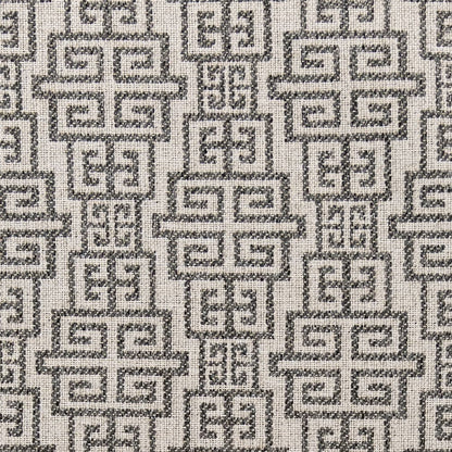 F300-186 Abstract & Geometric,Greek Key nan Grey & Silver Performance Colors