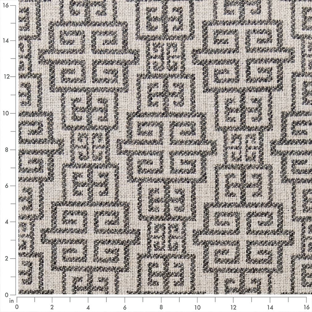 F300-186 Abstract & Geometric,Greek Key nan Grey & Silver Performance Colors
