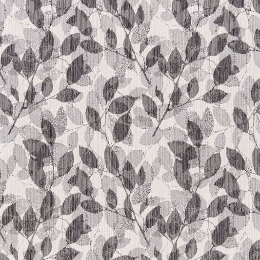 F300-188 Abstract & Geometric,Leaves Grey & Silver Charlotte Fabrics Woven Patterns
