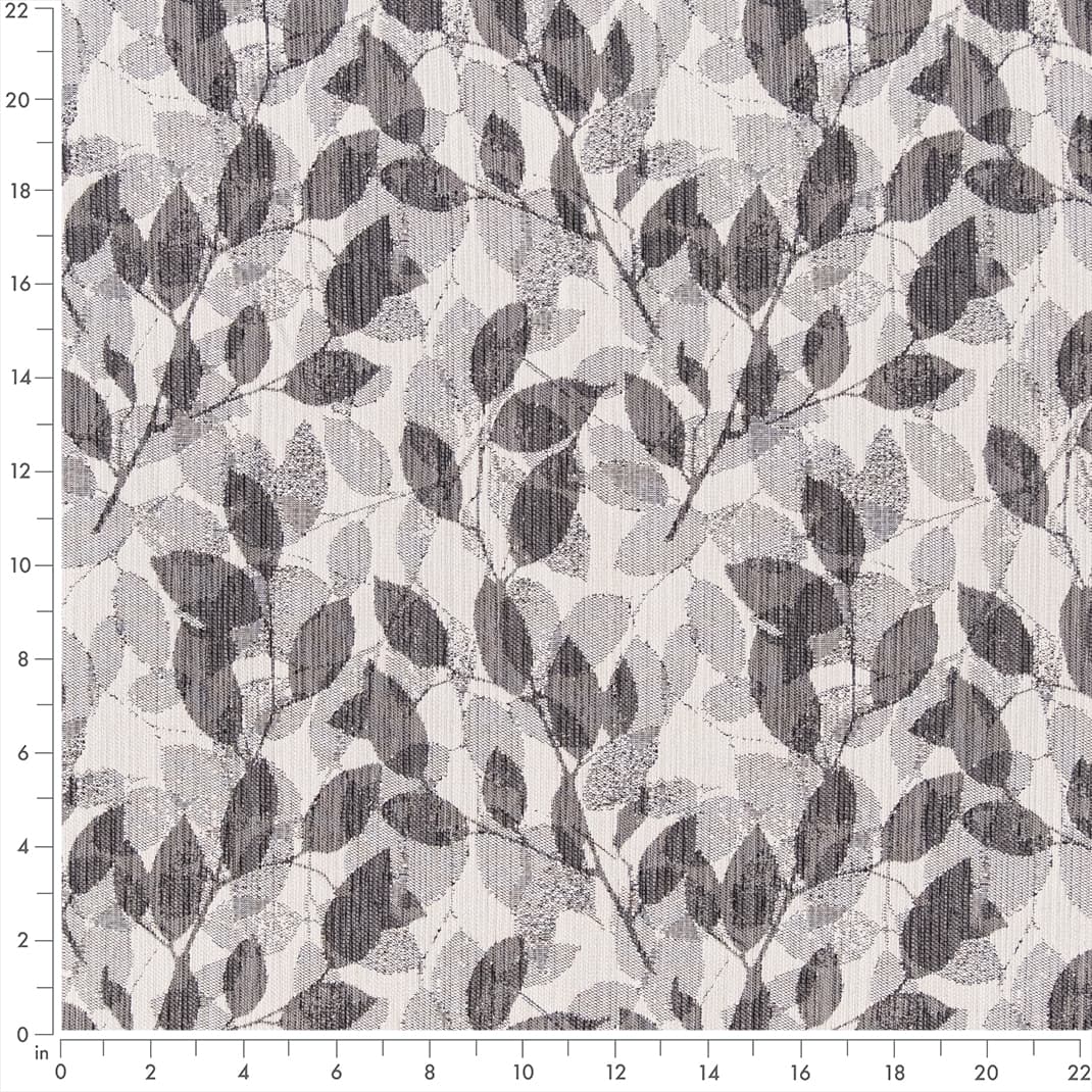 F300-188 Abstract & Geometric,Leaves nan Grey & Silver Performance Colors