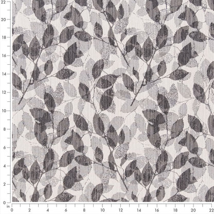 F300-188 Abstract & Geometric,Leaves nan Grey & Silver Performance Colors