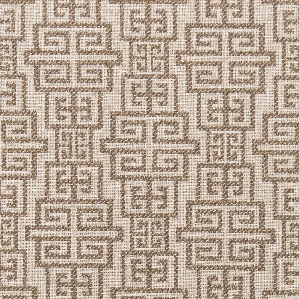 F300-193 Abstract & Geometric,Greek Key nan Beige & Taupe Performance Colors