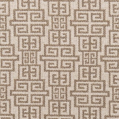 F300-193 Abstract & Geometric,Greek Key nan Beige & Taupe Performance Colors