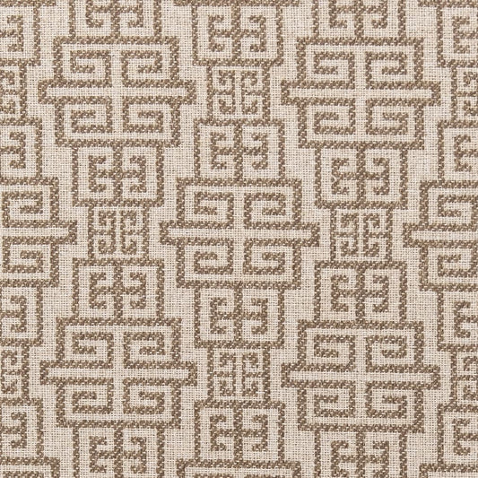 F300-193 Abstract & Geometric,Greek Key nan Beige & Taupe Performance Colors