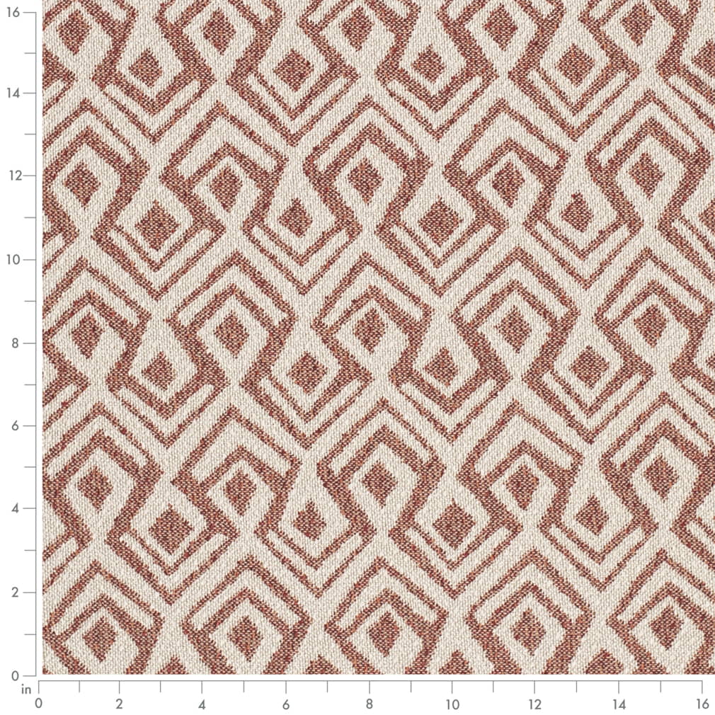 F300-251 Abstract & Geometric,Global nan Orange & Rust Performance Colors