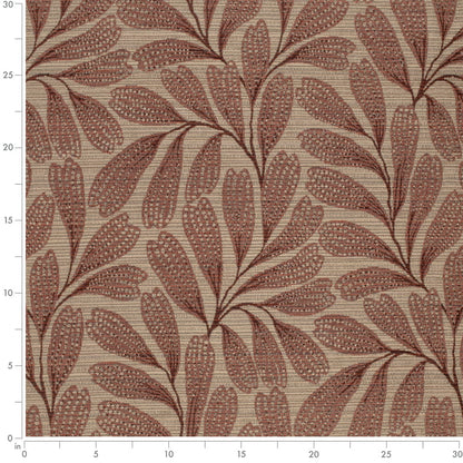 F300-256 Abstract & Geometric,Leaves nan Orange & Rust Performance Colors